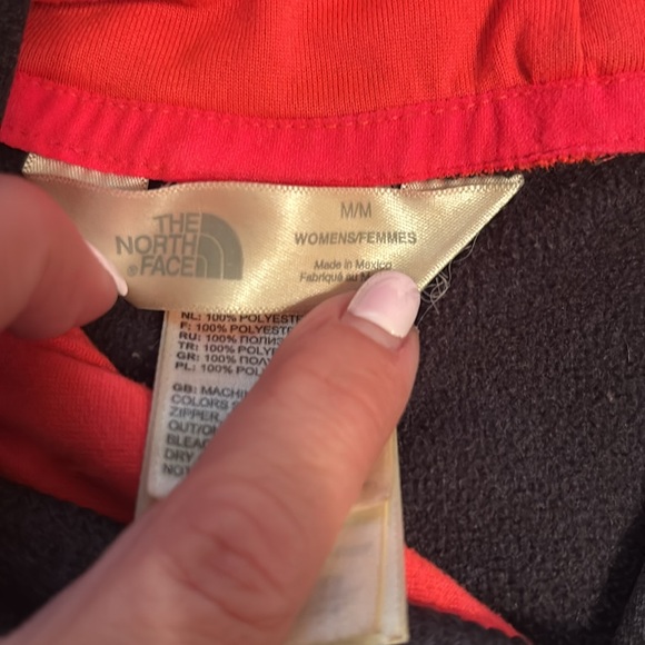 The North Face Charcoal and Coral Hoodie size medium women’s great condition - Picture 2 of 6